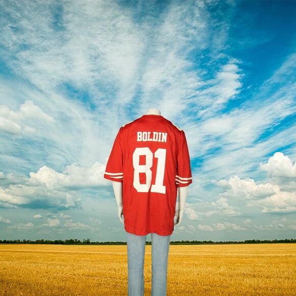 San Francisco 49ers Boldin Nike On Field NFL Football Authentic Sewn Jersey XL - Picture 4 of 8